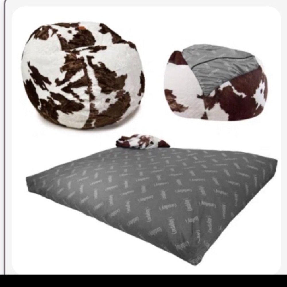 Faux Fur Pillow - Brown and White